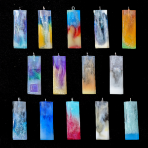 Resin Square Crystal Pendant Necklace